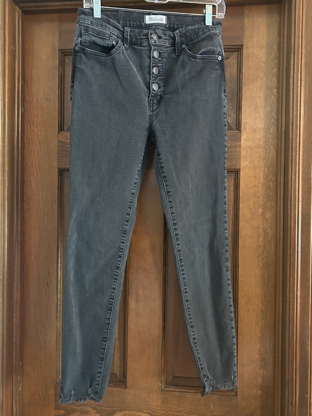Madewell Washed Black Skinny Button-Fly Jeans